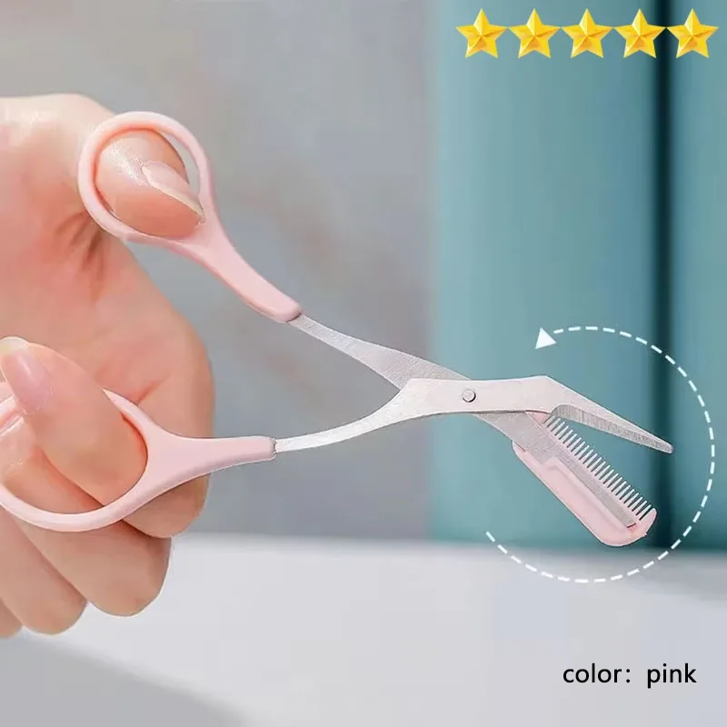 1Pcs 안전 눈썹 트리머 스테인레스 스틸 눈썹 가위 빗 제모 면도기 눈썹 쉐이핑 메이크업 도구