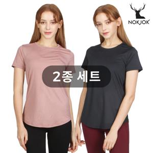 녹족 요가복 필라테스복 웬디 반팔티 2종세트