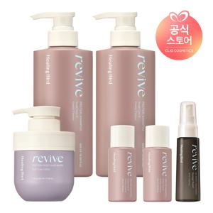 [CJ단독]리바이브 단백질 샴푸 500ml x2 +헤어 마스크 340g [사은]노워시트리트먼트데미지리페어32ml+단백질샴푸32ml*2