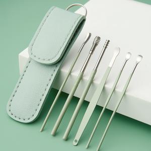 [1+1] 귓밥순삭 귀이개 6종세트 전용파우치 포함 후비개 컬러3종