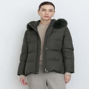 [닥스 여성] [[24FW]] DLJU4D992G3 [폭스 FUR]진한 그레이 폭스퍼 탈착후드 미들 구스다운