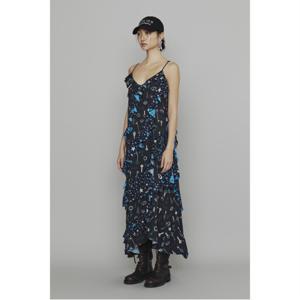 [Atelier] Frill Color Key Print Slip Dress_LFDAW24800BKX