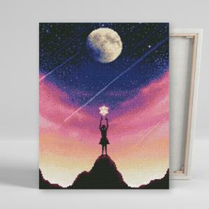 DIY캔버스형 보석십자수 40x50cm 별따는 소녀