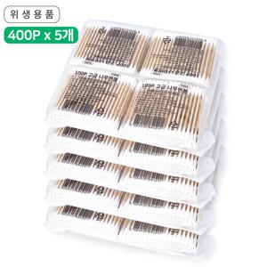 고급나무면봉 2000P  100Px20개 /위생면봉/멸균/아기/유아/고급면봉/4p중포장