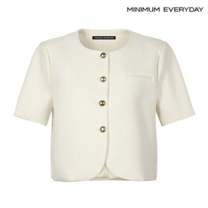 정상가:119,000원 ㅣ [미니멈 에브리데이]금장 버튼 노카라 트위드 자켓 (EB2JK011D)