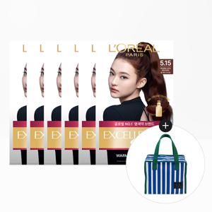 엑셀랑스 크림 염모제 6개+스트라이프 런치 쿨러백