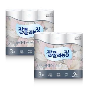 잘풀리는집 클래식 화장지 27m x 9롤 x 2팩