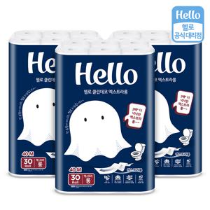 클린데코 엑스트라롱 2겹 천연펄프 화장지 40m 30롤 3팩