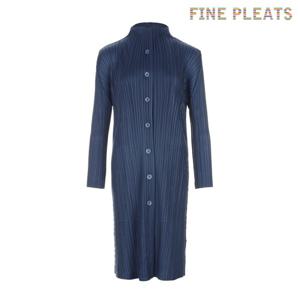 [FINE PLEATS] 피네 플리츠 차이나 카라 롱 가디건 군청