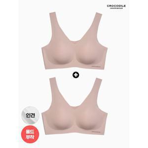 [하프클럽/크로커다일 이너웨어]라이크라 인견쉘론 몰드부착 V넥 감탄브라 1+1 CDWBR5N28_2