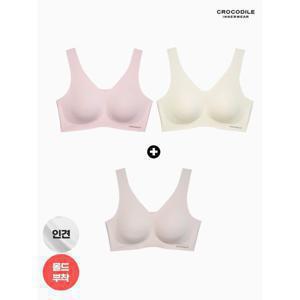 [하프클럽/크로커다일 이너웨어]25SS 라이크라 인견쉘론 몰드부착 V넥 감탄브라 2+1 택1