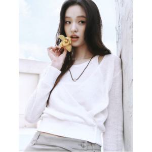 페이퍼사 홀터넥 슬리브리스 레이어드 카디건  화이트 (32545ALY41)