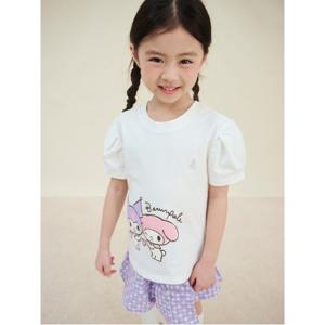 [5%OFF][산리오] 산리오 캐릭터즈 깅엄체크 상하세트 - 라이트 퍼플