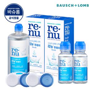 리뉴 후레쉬 355ml + 60ml + 렌즈케이스 x 2세트_유통기한 26.1.31 (+바이오트루 120ml)
