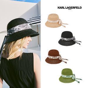 [론칭가 79,000원] 칼 라거펠트 25SS 천연 라피아 모자&스카프