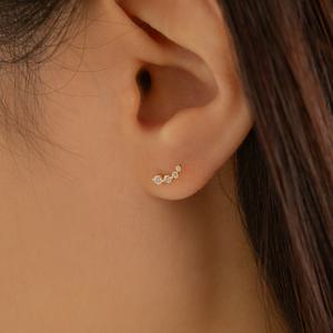 14k 밀키웨이 커브 스톤 피어싱 (14k골드) #LFPI04