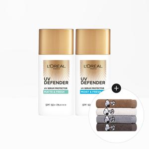 UV 디펜더 선크림 50ml 2개 (타입선택)+스누피 타올 1장(랜덤)