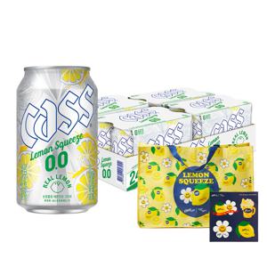 공식판매처 카스 레몬 제로 330ml X 24캔 +위글위글 쇼퍼백/스티커