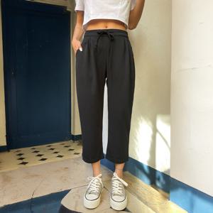 [빼빼] (S~2XL) 자체제작 빅사이즈 뒷밴딩 스트링 8부 배기 스판 슬랙스