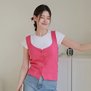 [최초가 69,900원]루네브 하트넥 니트 뷔스티에