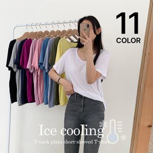 [브리치]  / 란티 루즈핏 브이넥 무지 반팔티 (11color)