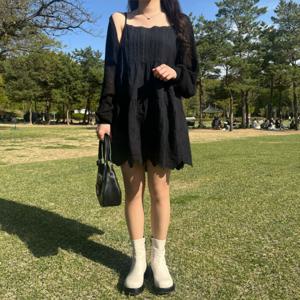 [브리치] 플럼마켓 / 레이스 나시 레이어드 미니 원피스
