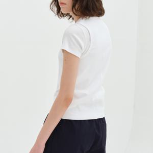 BASIC RIBBED T-SHIRTS - WHITE