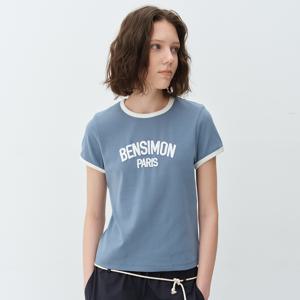 BENSIMON LOGO RINGER TEE - BLUE MARBLE