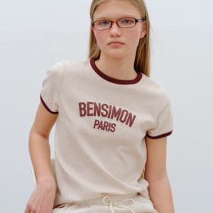 BENSIMON LOGO RINGER TEE - OAT BEIGE
