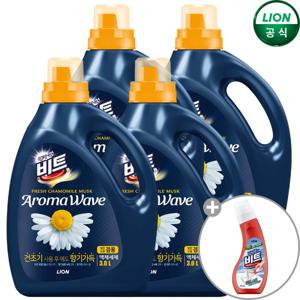 액체 세탁세제 아로마웨이브 카모마일 3L용기x4개+증정