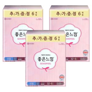 좋은느낌 생리대 오리지널 울트라 대형 32+6개입 X 3팩