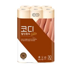 쌍용씨앤비 CODI 웰빙황토 롤화장지 3겹 30m 30롤