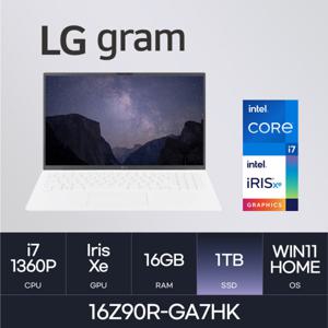 HMC/ LG 그램16 / 16Z90R-GA7HK - 16GB / NVMe 1TB / WIN11H / i7-1360P / 350nit