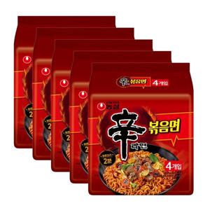 농심 신라면 볶음면 131g 4입 X 5개(20개) 박스 맛있는 라면 즉석 한끼 간식 밥 라멘 점심 박스 면 추천 종