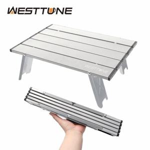 WESTTUNE 미니 캠핑 테이블 초경량 휴대용 알루미늄 합금 야외 테이블 롤업 접이식 테이블 백패킹 피크