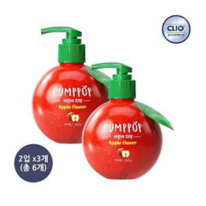 크리오 크리오 펌프 팝 저불소 어린이 펌핑치약 사과향 300g 2개입 x3개(총 6