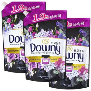 PG 다우니 초고농축 생화향기 미스티크 리필 1.35L 3개