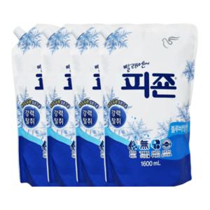 피죤 섬유유연제 피죤고농축 블루비앙카 1600ml 4개