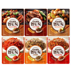 샘표 밥도둑 6종세트(각1개씩)/ 메추리알장조림 오징어채볶음 쇠고기 고추장멸치볶음 반찬 캠핑