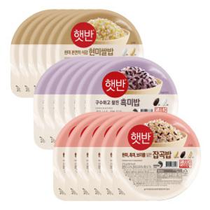 햇반흑미밥210gx6+잡곡밥210gx6+현미쌀밥 210Gx6