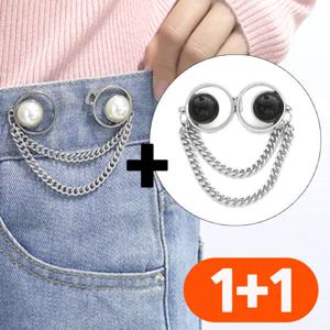 셀러스토리 간편 바지 허리 사이즈 셀프 조절 핀 줄임 단추 클립 진주포인트 2p