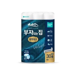 모나리자 부자되는집 벨벳데코 30m30롤 프리미엄 천연펄프 국내생산