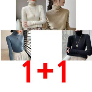 1+1 여성 이너티셔츠 25FW 신상 이너 슬림핏 터틀넥 상의 여