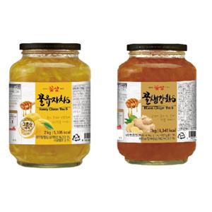 꽃샘 꿀 유자 자몽 생강 레몬 차 2kg 선택 과일 청 목에 좋은