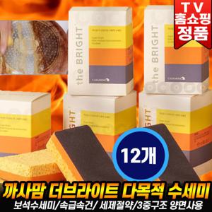까사맘 더브라이트 보석 수세미 주방 다목적 광채 요술 양면 수세미 홈쇼핑 1세트(12종)