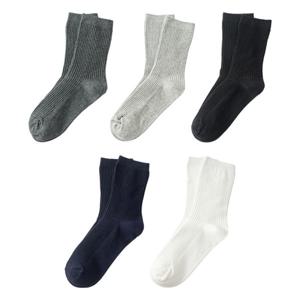 남자 중목 양말세트 5결레 무지 봄 가을 캐주얼 면 패션 골지 남성 양말 IY-SOCKS14
