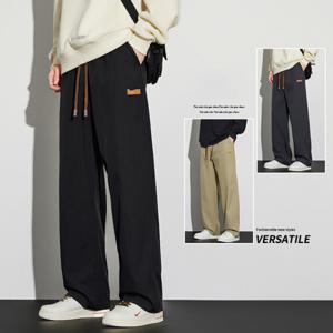 남자 봄가을 스트레이트 캐주얼 바지트렌드 와이드 밴딩 슬랙스 스웨트팬츠