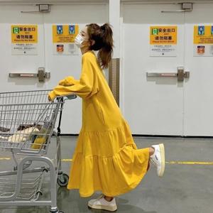 150kg까지 빅사이즈원피스 봄가을 A자 맨투맨 스커트 얇은/기모