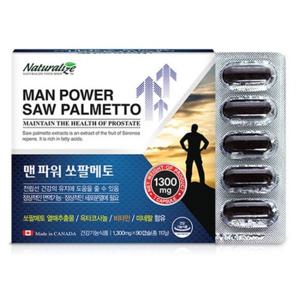 네추럴라이즈 맨 파워 쏘팔메토(1000mg x 90캡슐 3개월분) 전립선 로르산 비타민 E B2 아연 건강기능식품