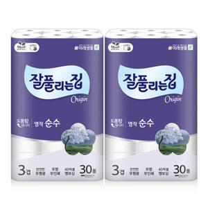 미래생활 잘풀리는집 명작 순수 화장지 30m x 30롤 x 2팩